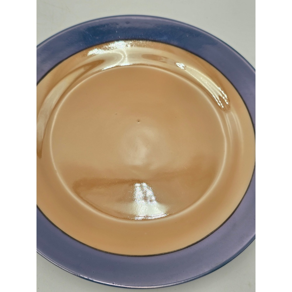 Vintage Japan Peach periwinkle Blue Lusterware Iridescent salad Plates Set of 4 - Picture 6 of 8